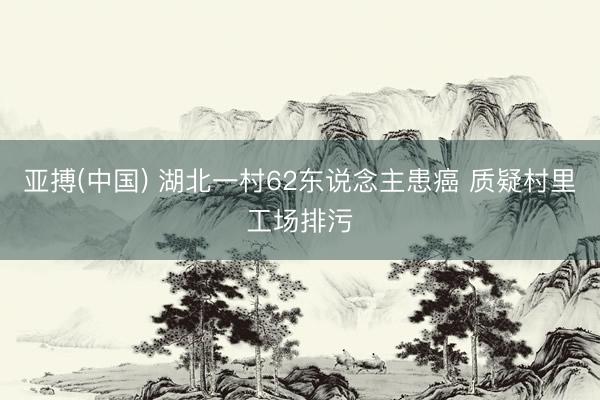 亚搏(中国) 湖北一村62东说念主患癌 质疑村里工场排污