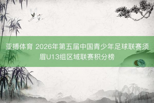 亚搏体育 2026年第五届中国青少年足球联赛须眉U13组区域联赛积分榜