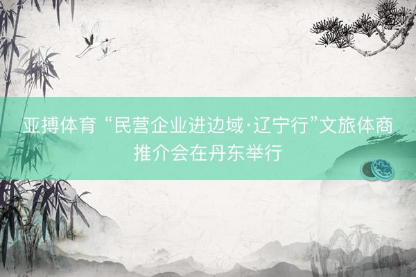 亚搏体育 “民营企业进边域·辽宁行”文旅体商推介会在丹东举行