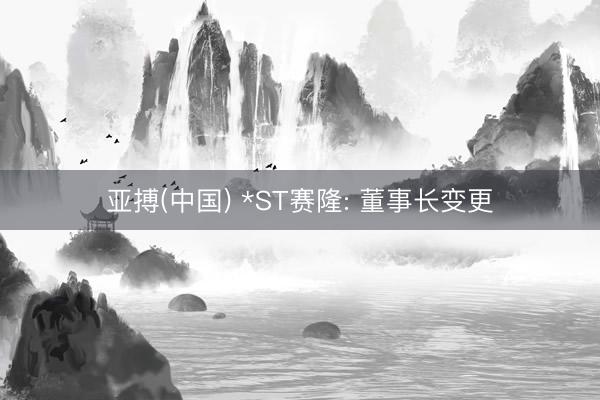 亚搏(中国) *ST赛隆: 董事长变更
