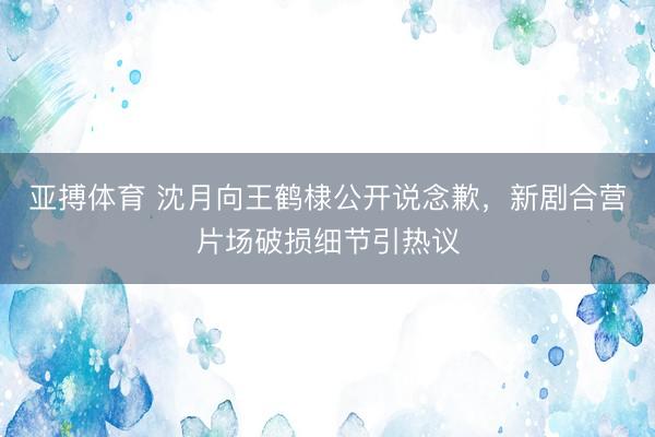 亚搏体育 沈月向王鹤棣公开说念歉,新剧合营片场破损细节引热议