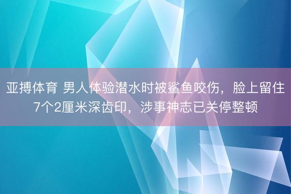亚搏体育 男人体验潜水时被鲨鱼咬伤，脸上留住7个2厘米深齿印，涉事神志已关停整顿