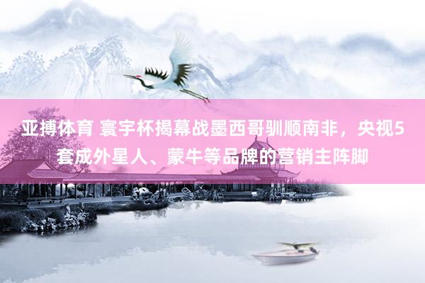 亚搏体育 寰宇杯揭幕战墨西哥驯顺南非，央视5套成外星人、蒙牛等品牌的营销主阵脚