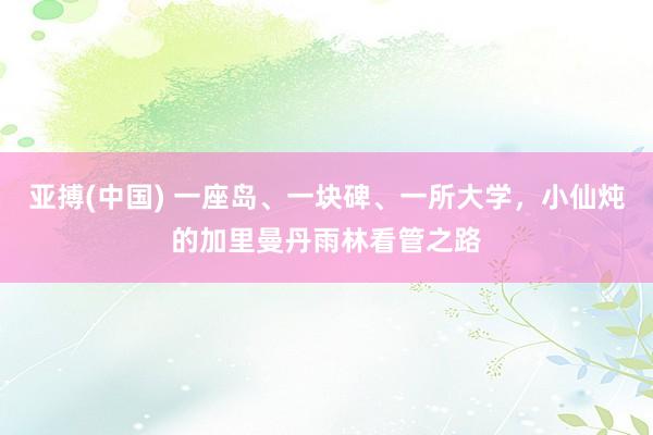 亚搏(中国) 一座岛、一块碑、一所大学，小仙炖的加里曼丹雨林看管之路